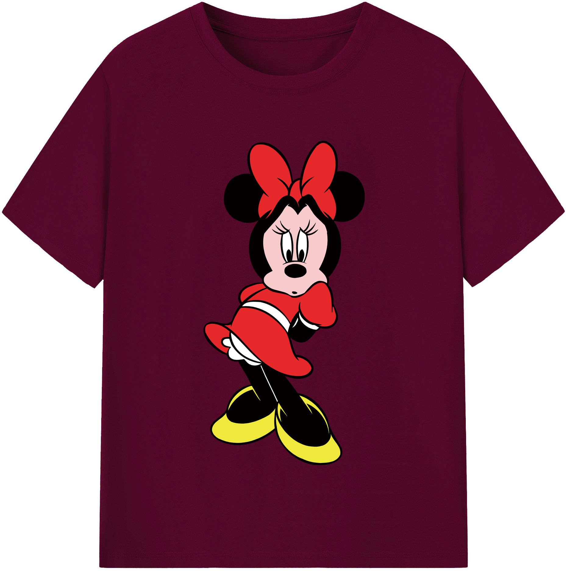（画像用） ミッキーマウス Mickey Mouse レディースカジュアルプリントTシャツ（綿100％）